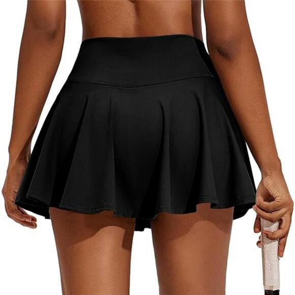 Womens Pleated Tennis Skirt Skort High Waist Athletic Golf Skirt with Pockets - Picture 7 of 7